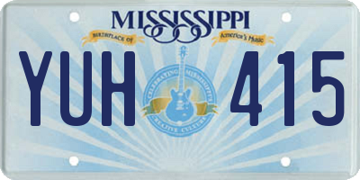 MS license plate YUH415