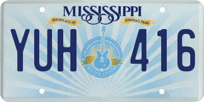 MS license plate YUH416