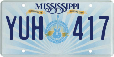 MS license plate YUH417