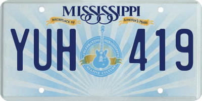 MS license plate YUH419