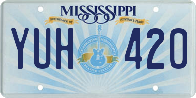 MS license plate YUH420