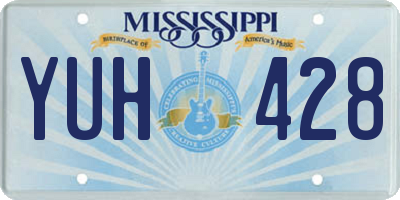 MS license plate YUH428