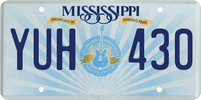 MS license plate YUH430