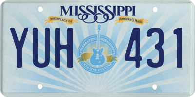 MS license plate YUH431