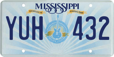 MS license plate YUH432