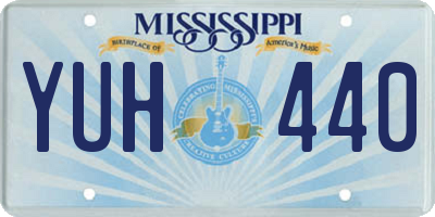 MS license plate YUH440