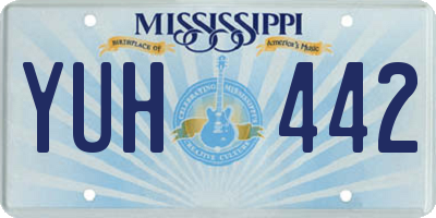 MS license plate YUH442