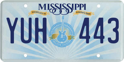 MS license plate YUH443