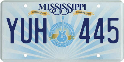 MS license plate YUH445