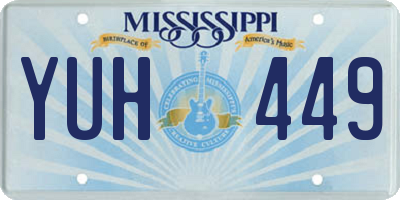 MS license plate YUH449