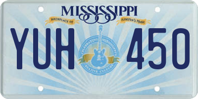 MS license plate YUH450