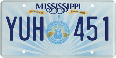 MS license plate YUH451