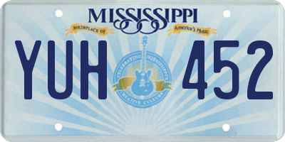 MS license plate YUH452