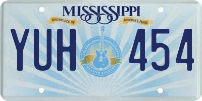 MS license plate YUH454