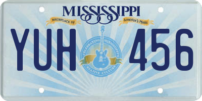 MS license plate YUH456
