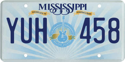 MS license plate YUH458
