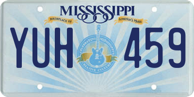 MS license plate YUH459