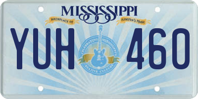 MS license plate YUH460