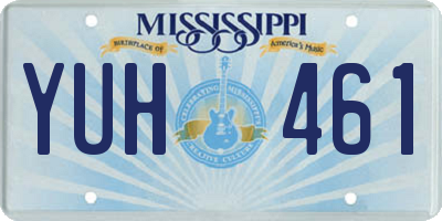 MS license plate YUH461