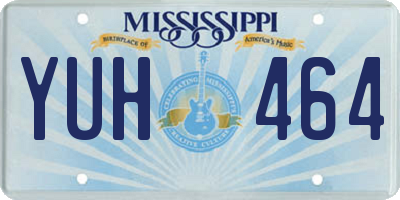 MS license plate YUH464