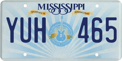 MS license plate YUH465