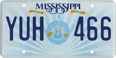 MS license plate YUH466