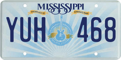 MS license plate YUH468
