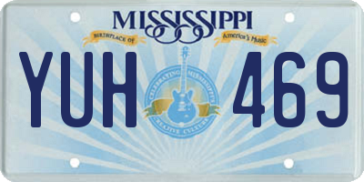 MS license plate YUH469