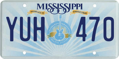 MS license plate YUH470