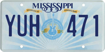 MS license plate YUH471
