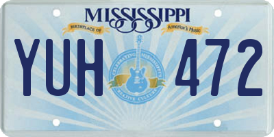 MS license plate YUH472