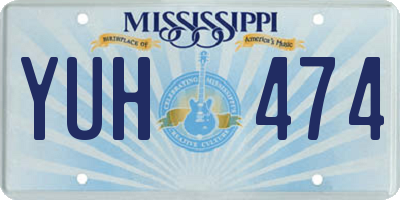 MS license plate YUH474