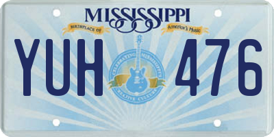 MS license plate YUH476