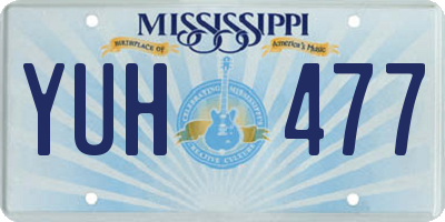 MS license plate YUH477