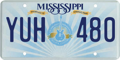 MS license plate YUH480