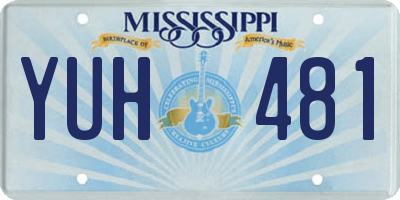 MS license plate YUH481
