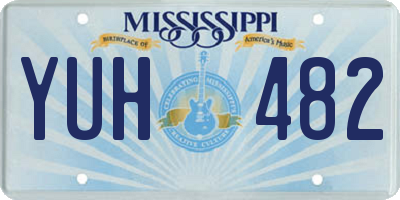 MS license plate YUH482