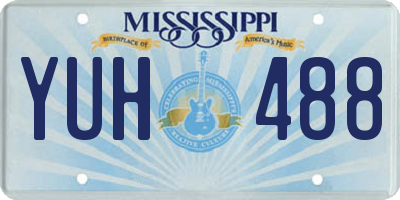 MS license plate YUH488
