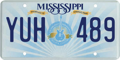 MS license plate YUH489
