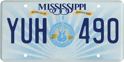 MS license plate YUH490