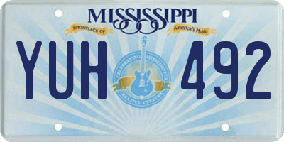 MS license plate YUH492