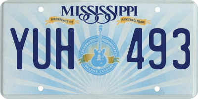 MS license plate YUH493