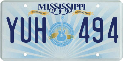 MS license plate YUH494