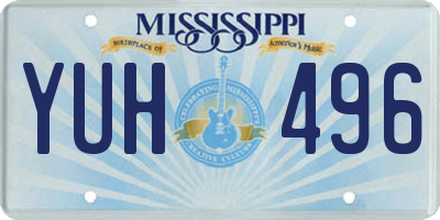 MS license plate YUH496