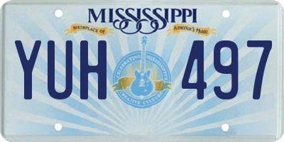 MS license plate YUH497