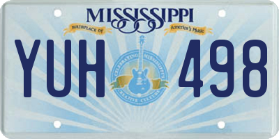 MS license plate YUH498