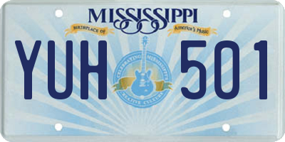 MS license plate YUH501