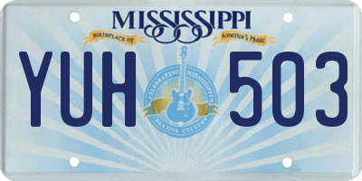 MS license plate YUH503