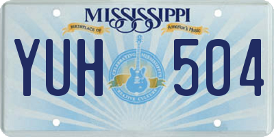MS license plate YUH504