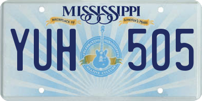 MS license plate YUH505
